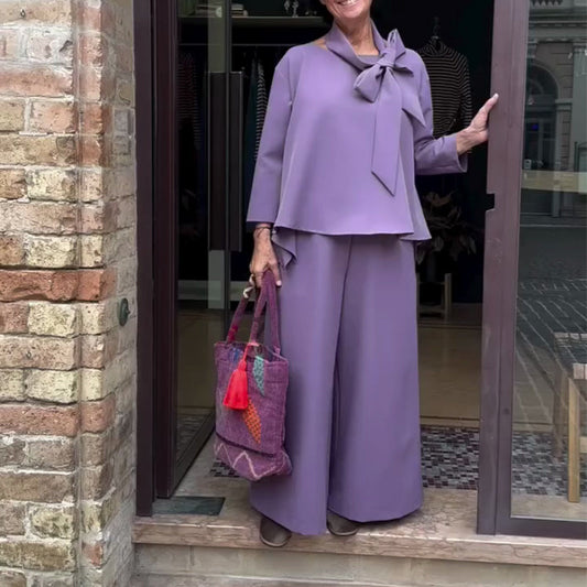 🔥Limited-time offer-Long Sleeve Cape Top & Pants 2-Piece Set