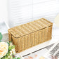 Hand Woven Rattan Cable Organizer Box with Lid