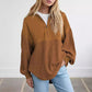 Women's Casual Solid Color Half-Zip Sweatshirt