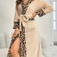 Women’s Cozy Hooded Leopard Print Bathrobe