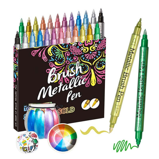 Vibrant Colors Metallic Marker Pens Set
