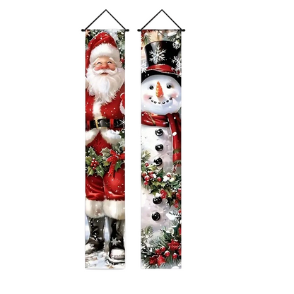 2PCS 71x12" Christmas Porch Banners
