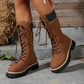 Women's Quilted Mid-Calf Winter Boots with Side Zipper