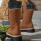 Women's Quilted Mid-Calf Winter Boots with Side Zipper