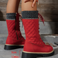 Women's Quilted Mid-Calf Winter Boots with Side Zipper