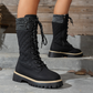 Women's Quilted Mid-Calf Winter Boots with Side Zipper