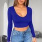 🔥✨ Womens round Neckline Sexy Long Sleeve top