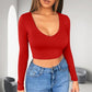 🔥✨ Womens round Neckline Sexy Long Sleeve top