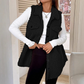 Women's Warm Fuzzy Long Button-Up Collar Vest