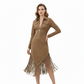 🌸Hot Sale 50% OFF💖Women's Retro Zipper Midi Dress with Tassel