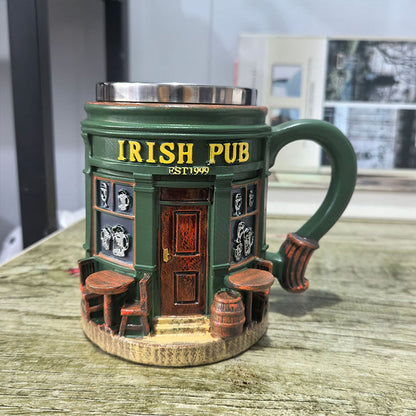 3D Irish Pub Resin Mug