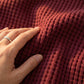 Women's Casual Long Sleeve V-Neck Waffle Knit Top