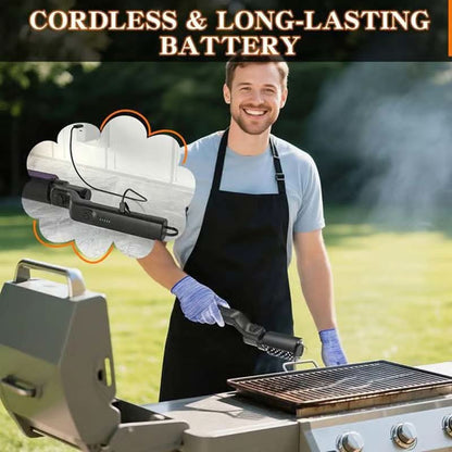 Cordless Electric BBQ Brush Cleaner – Deep Cleaning, Long Handle & Rechargeable