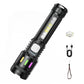 💎 Multifunctional Zoom LED Flashlight with Power Display – 500m Range, USB-C & 4 Lighting Modes