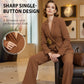 Women's Elegant Blazer and Wide-Leg Pants Set