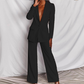 Women's Elegant Blazer and Wide-Leg Pants Set