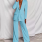 Women's Elegant Blazer and Wide-Leg Pants Set