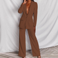 Women's Elegant Blazer and Wide-Leg Pants Set