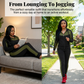 Women's 2-Piece Color-Block Tracksuit Set