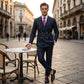 Men's Double-Breasted Pinstripe Suit Set