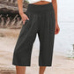 🌸 Relaxed Fit Cropped Pants with Elastic Waist – Skin-Friendly Blend & Versatile 12-Color Choice