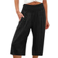 🌸 Relaxed Fit Cropped Pants with Elastic Waist – Skin-Friendly Blend & Versatile 12-Color Choice
