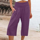 🌸 Relaxed Fit Cropped Pants with Elastic Waist – Skin-Friendly Blend & Versatile 12-Color Choice