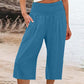 🌸 Relaxed Fit Cropped Pants with Elastic Waist – Skin-Friendly Blend & Versatile 12-Color Choice