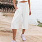 🌸 Relaxed Fit Cropped Pants with Elastic Waist – Skin-Friendly Blend & Versatile 12-Color Choice