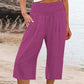 🌸 Relaxed Fit Cropped Pants with Elastic Waist – Skin-Friendly Blend & Versatile 12-Color Choice
