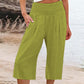 🌸 Relaxed Fit Cropped Pants with Elastic Waist – Skin-Friendly Blend & Versatile 12-Color Choice