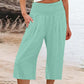 🌸 Relaxed Fit Cropped Pants with Elastic Waist – Skin-Friendly Blend & Versatile 12-Color Choice