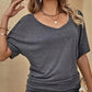 🌊 Women's Casual Off-Shoulder Short Sleeve T-Shirt – Soft & breathable – Flirty neckline, relaxed fit – perfect for summer days or beach cover-ups 👚