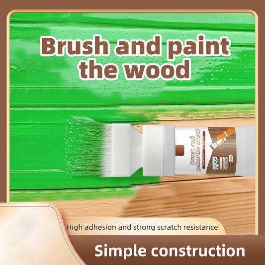 🖌️ LIMITED-TIME 50% OFF! ✨ 2-in-1 Wood Paint Brush – All-in-One, Water-Based ✨