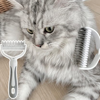 🥳2026 HOT SALE🥳💞50% OFF! 🐕Dual-Sided Pet Grooming Rake—Less mess, more cuddles. ✨🧡