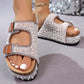⏳Time-Limited Special⏰Double Buckle Cork Slide Sandals – Sparkling, Comfy & Effortlessly Chic – Perfect for Summer & Beach ✨