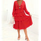 Elegant V-Neck Tiered Long Sleeve Dress❤️BUY 2 GET FREE SHIPPING