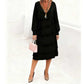 Elegant V-Neck Tiered Long Sleeve Dress❤️BUY 2 GET FREE SHIPPING