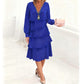 Elegant V-Neck Tiered Long Sleeve Dress❤️BUY 2 GET FREE SHIPPING