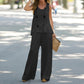 Women's Sleeveless Top & Wide-Leg Pants Set