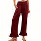 Boho Style Ruffle Trim Lounge Pants for Women