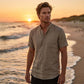 💥2026 New Arrivals Special Offer-Men's Short Sleeve Linen Blend Henley Shirt