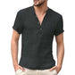 💥2026 New Arrivals Special Offer-Men's Short Sleeve Linen Blend Henley Shirt