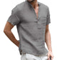 💥2026 New Arrivals Special Offer-Men's Short Sleeve Linen Blend Henley Shirt