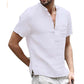 💥2026 New Arrivals Special Offer-Men's Short Sleeve Linen Blend Henley Shirt