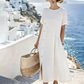 Women's Casual Midi Dress with Irregular Buttons