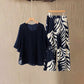 📢📢50% OFF !! ⏰Women's Elegant Flowy Top & Printed Pants Set