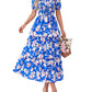 🔥Summer Hot Sale 50% OFF💃Women's Floral Square Neck Puff Short Sleeve Smocked Tiered Dress