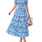 🔥Summer Hot Sale 50% OFF💃Women's Floral Square Neck Puff Short Sleeve Smocked Tiered Dress