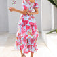 🔥Summer Hot Sale 50% OFF💃Women's Floral Square Neck Puff Short Sleeve Smocked Tiered Dress